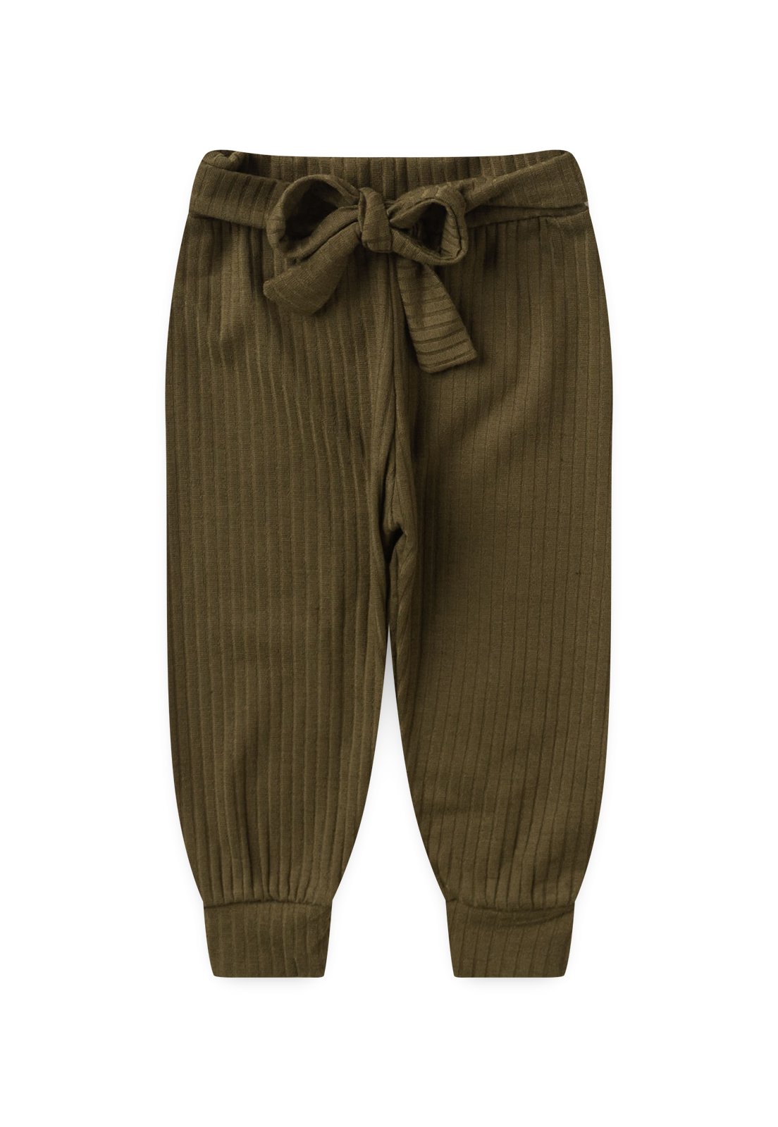 Detalhe: Amarra&ccedil;&atilde;o na frente do Conjunto Body, Cal&ccedil;a e Faixa Canelado Ame Kids, cor Verde Militar