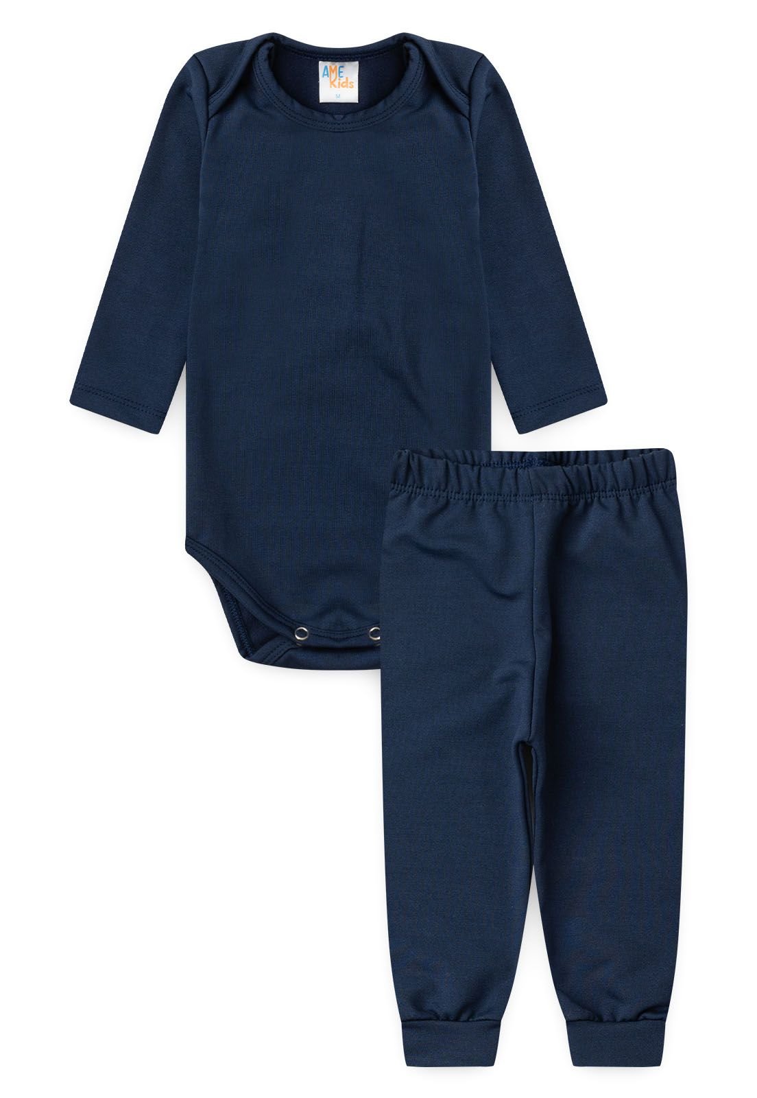 Conjunto Body e Cal&ccedil;a T&eacute;rmica Ame Kids na cor Azul Marinho