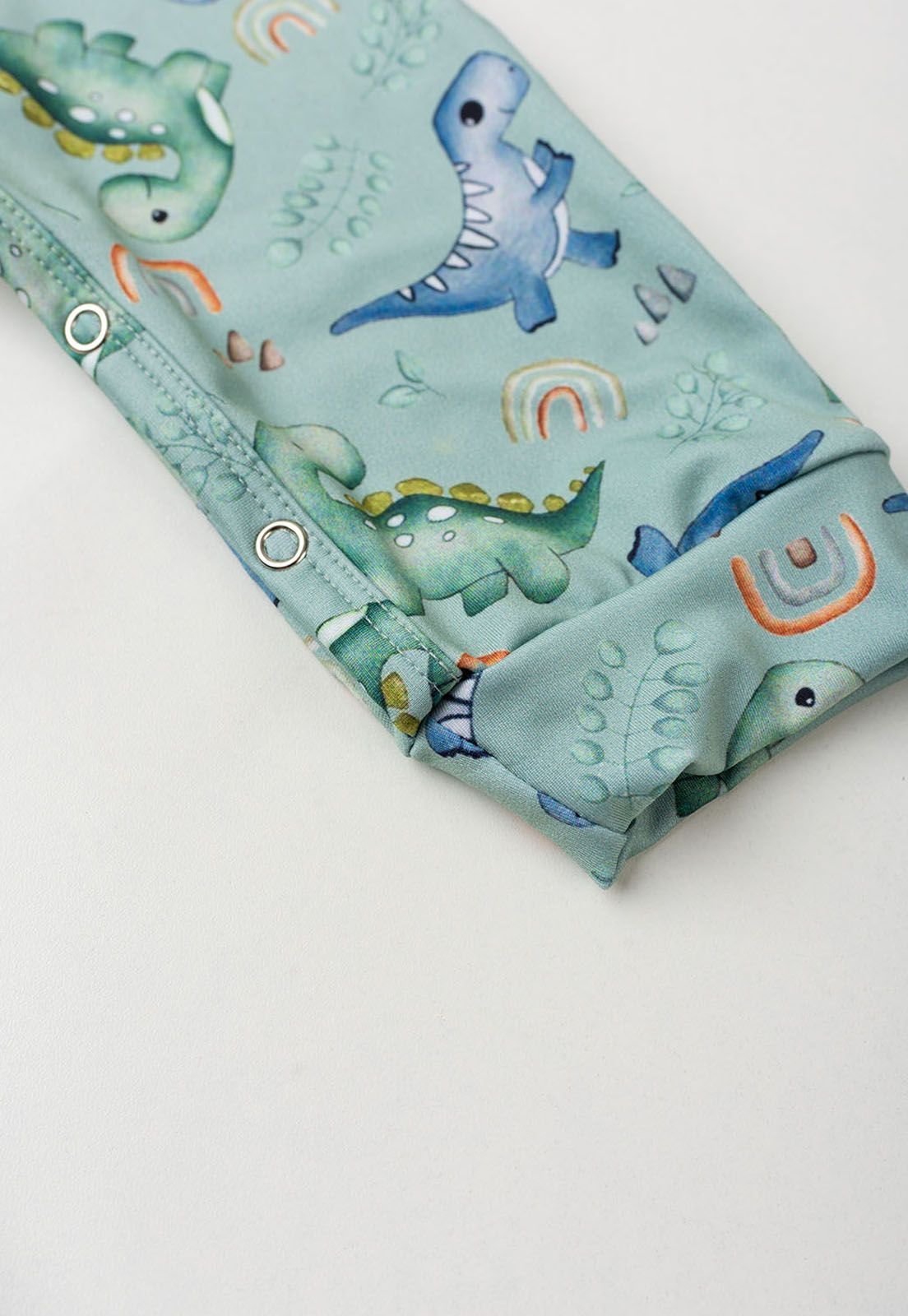 Detalhe: Bot&otilde;es de press&atilde;o do Macac&atilde;o Longo Estampado Ame Kids, cor Verde