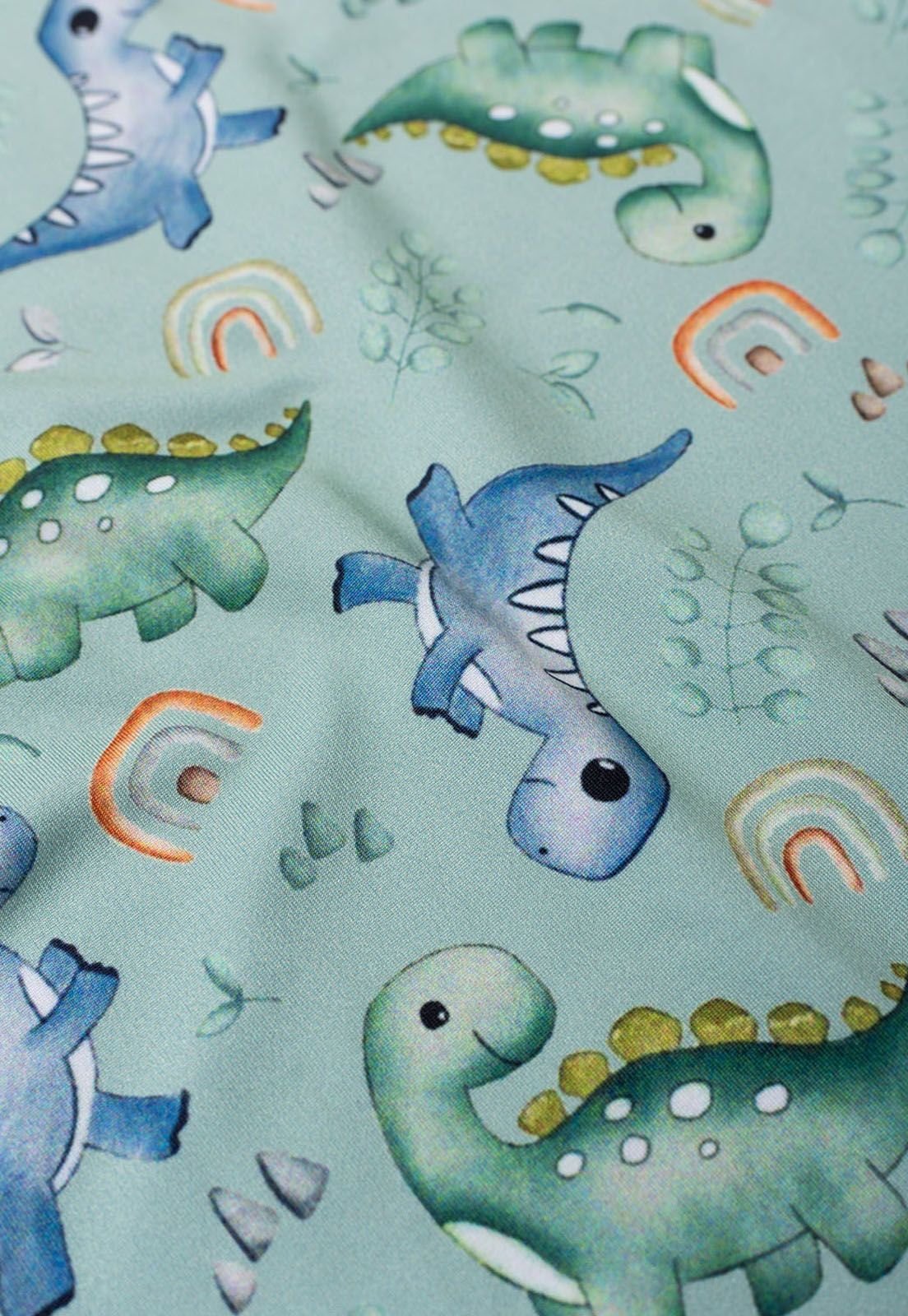 Detalhe: Estampa divertida do Macac&atilde;o Longo Estampado Ame Kids, cor Verde