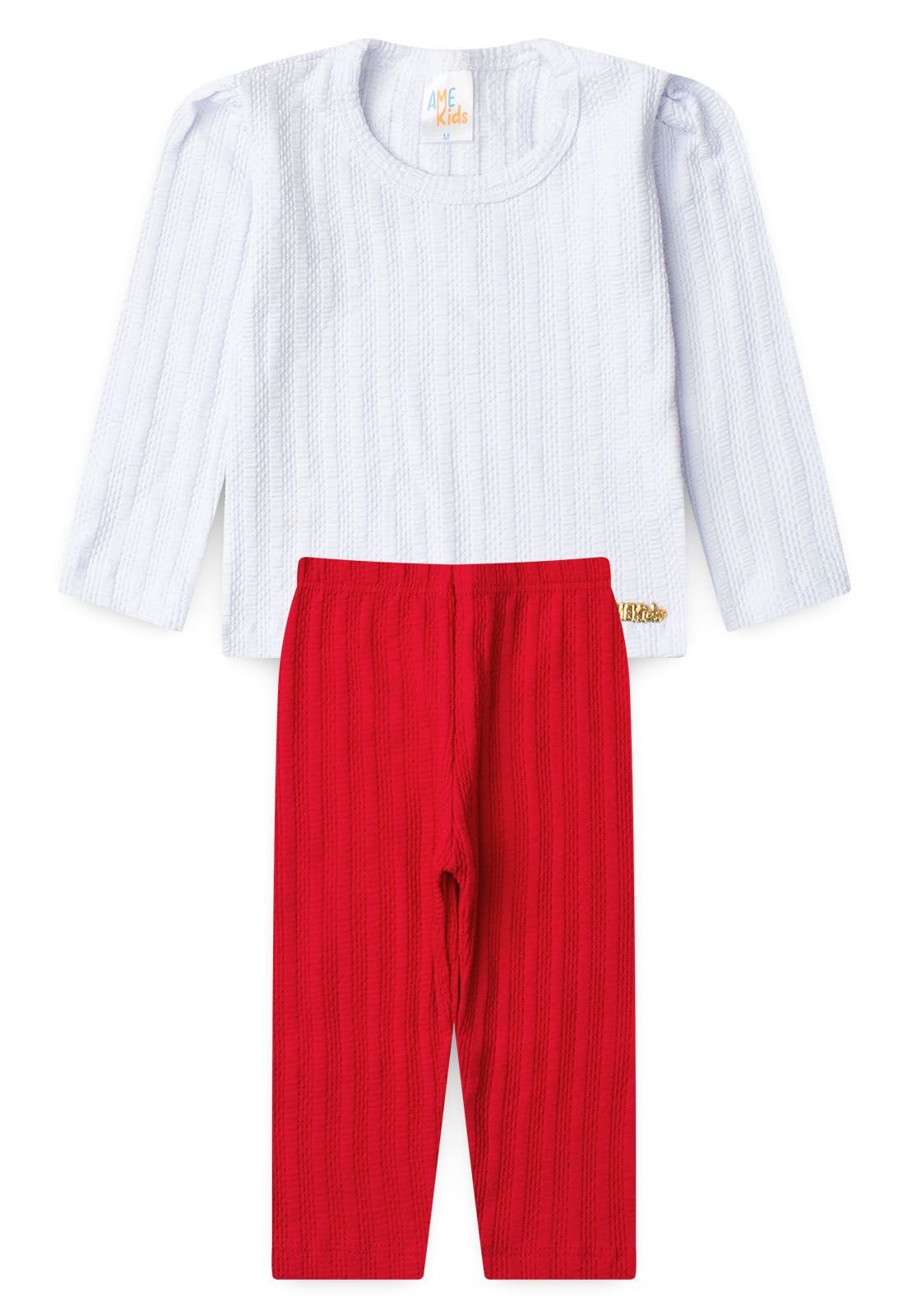 Conjunto Blusa e Cal&ccedil;a Sunset Ame Kids na cor Branco