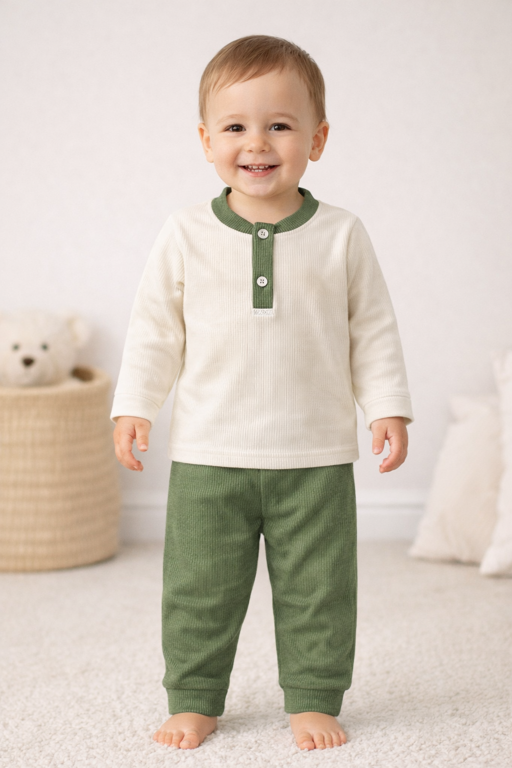Conjunto Blusa e Cal&ccedil;a Moscou Ame Kids na cor Verde