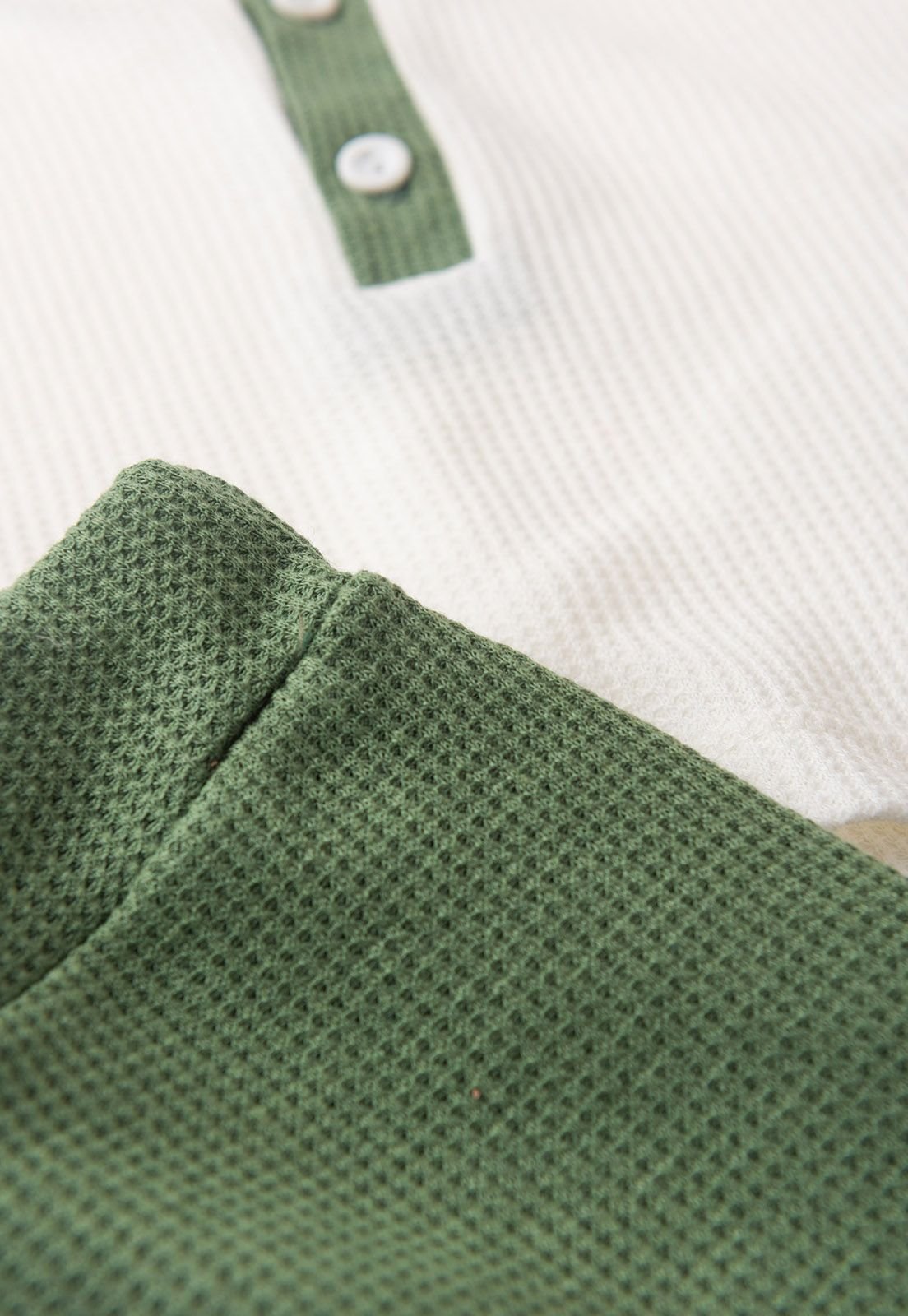 Detalhe: Textura moscou do Conjunto Blusa e Cal&ccedil;a Moscou Ame Kids, cor Verde