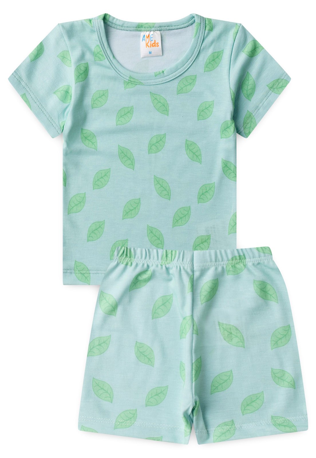 Conjunto Pijama Blusa e Shorts Ame Kids na cor Verdinho