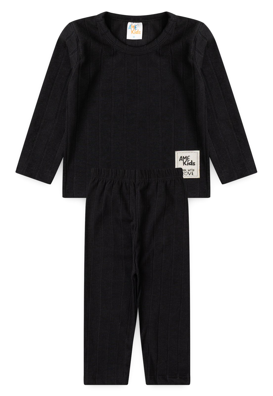 Conjunto Blusa e Cal&ccedil;a Milano Ame Kids na cor Preto
