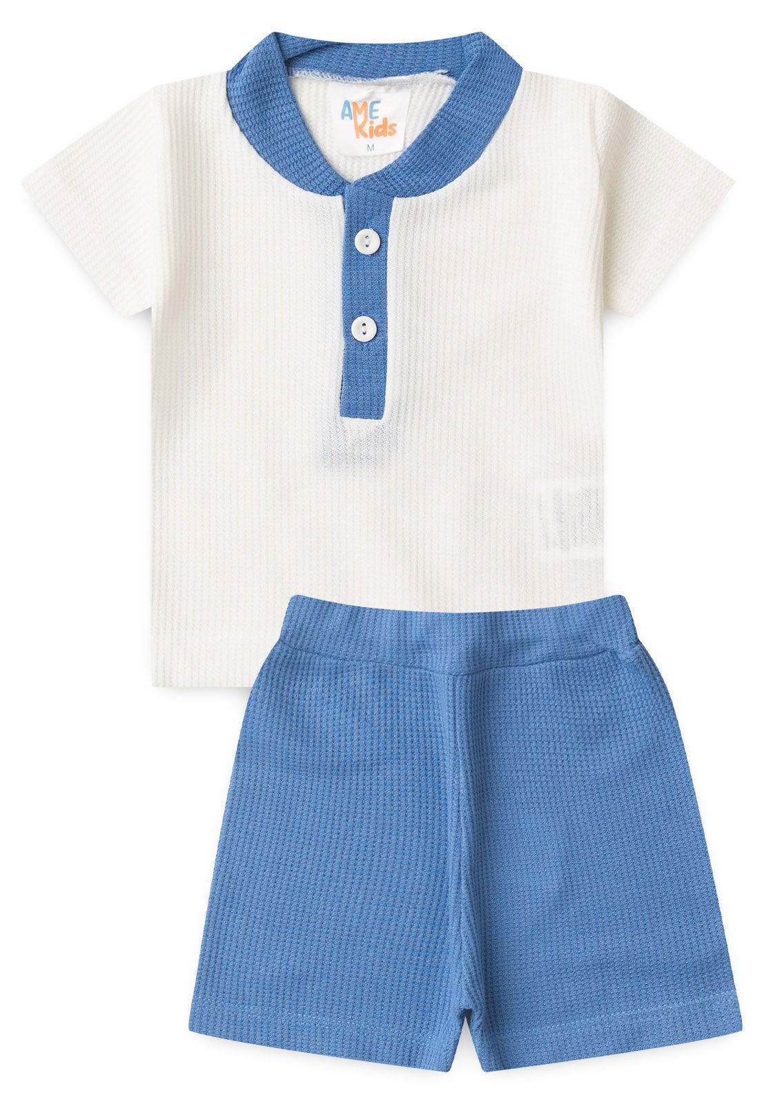 Conjunto Blusa e Shorts Moscou Ame Kids na cor Azul