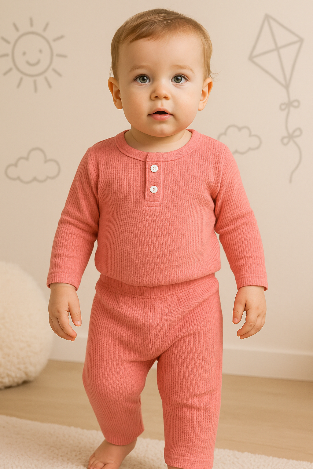 Conjunto Blusa e Cal&ccedil;a Moscou Ame Kids na cor P&ecirc;ssego
