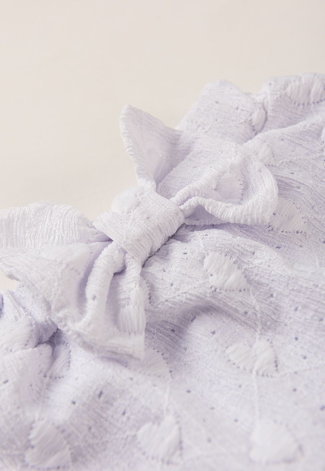 Detalhe: La&ccedil;o decorativo da Saia Lezzie Cora&ccedil;&atilde;o Ame Kids, cor Branco