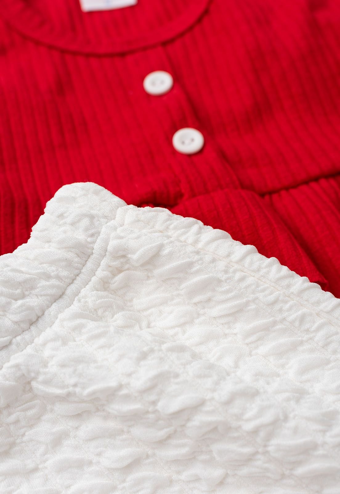 Detalhe: Cal&ccedil;a bubble do Conjunto Bata e Cal&ccedil;a Bubble Ame Kids, cor Off-white