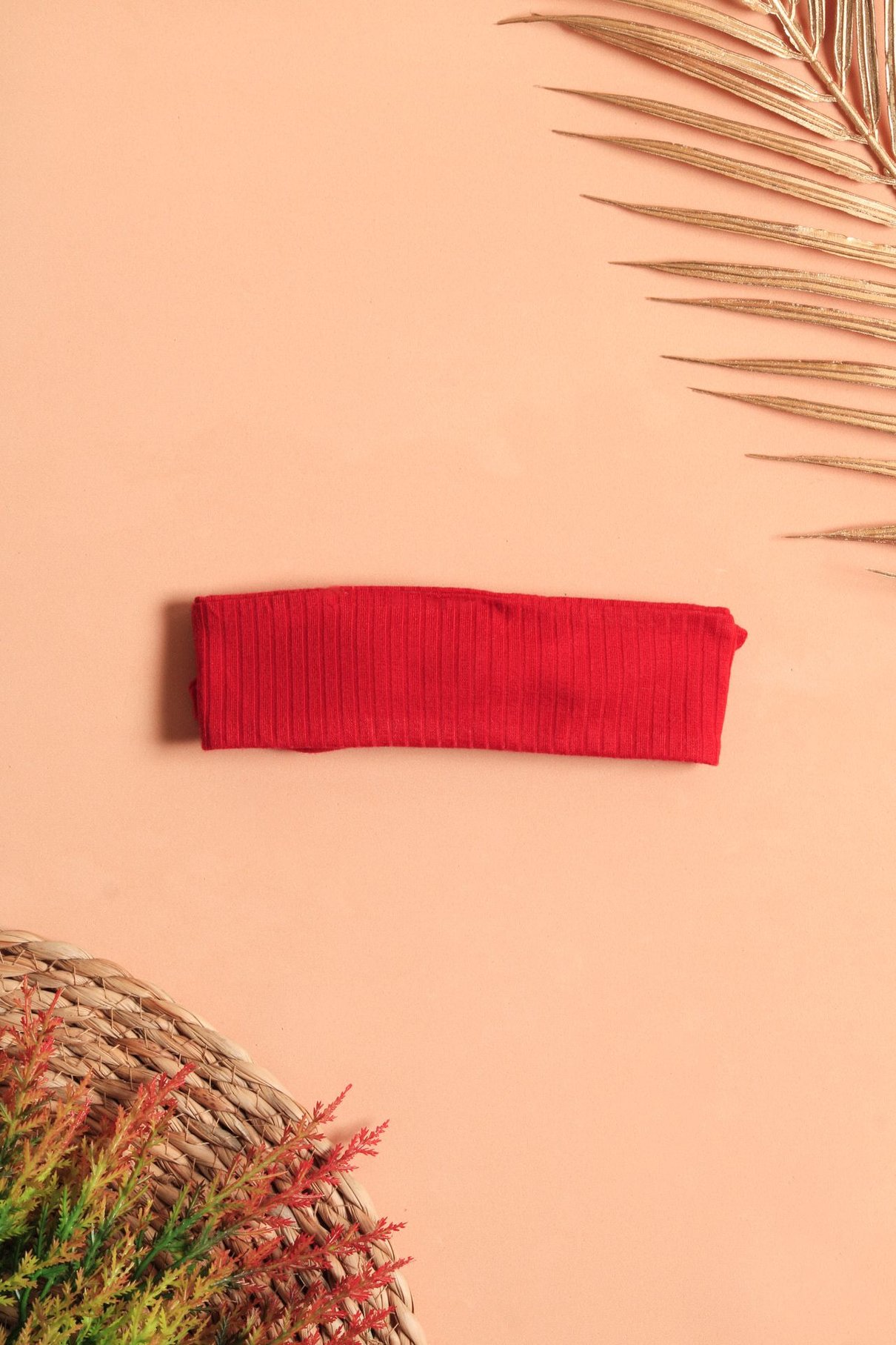 Detalhe: Faixa macia da Faixinha de Cabelo Ame Kids, cor Vermelho