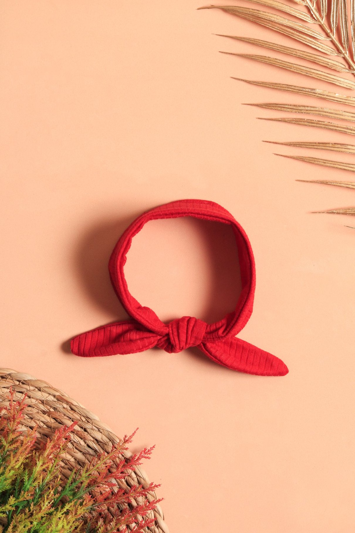 Detalhe: Lacinho com n&oacute; da Faixinha de Cabelo Ame Kids, cor Vermelho