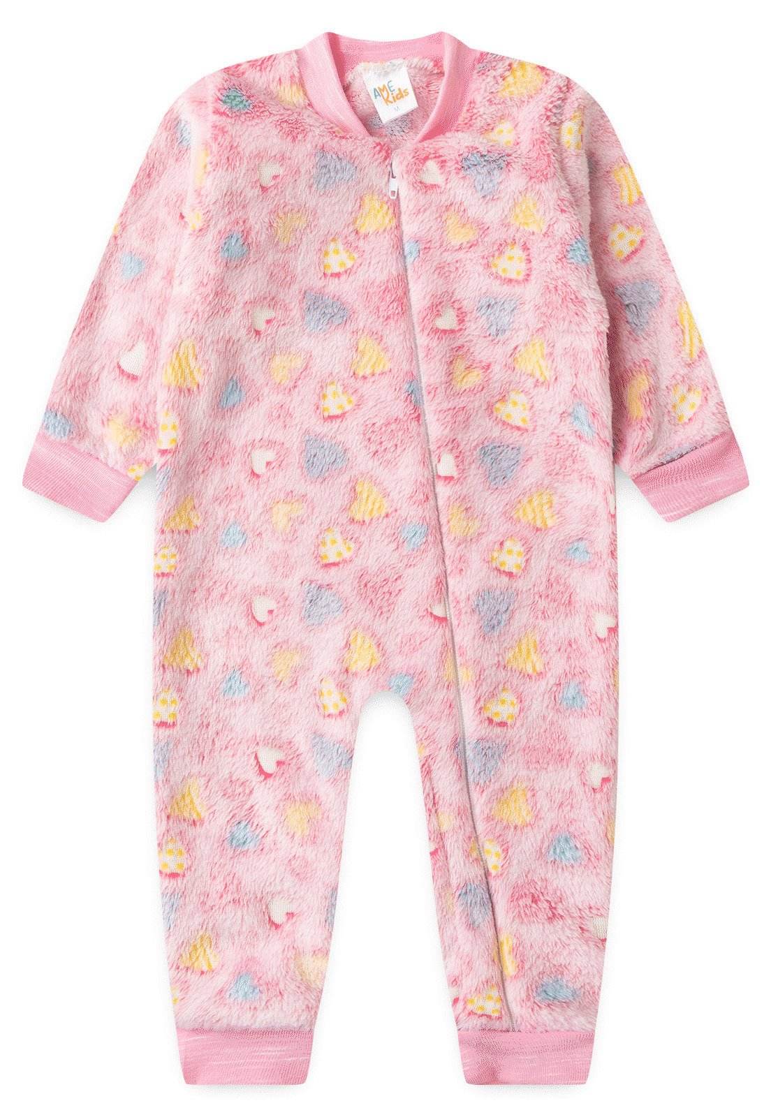 Macac&atilde;o Fleece com Z&iacute;per Ame Kids na vers&atilde;o Heart